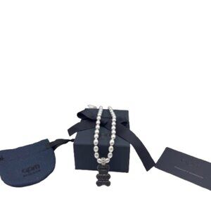 ✨APM Monaco Reversible Pearl Necklace with Bear Pendant
